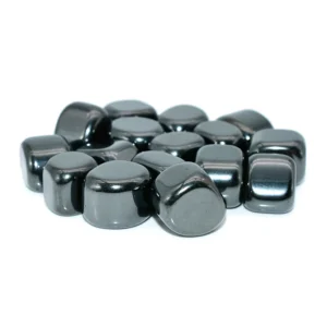 Bulk Hematite Tumbled Stone – Close-up view of bulk hematite tumbled stone.