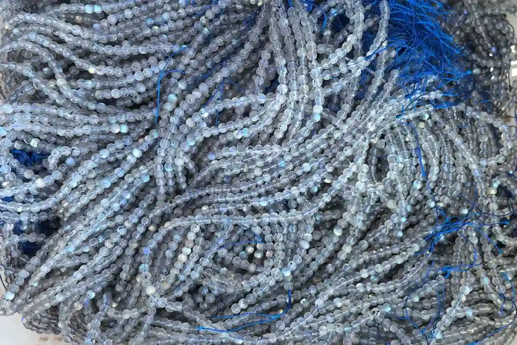 labradorite strand beads with natural flash highlighting labradorite spiritual meaning for jewelry making