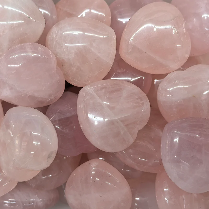 Crystals for Love heart shape rose quartz stones