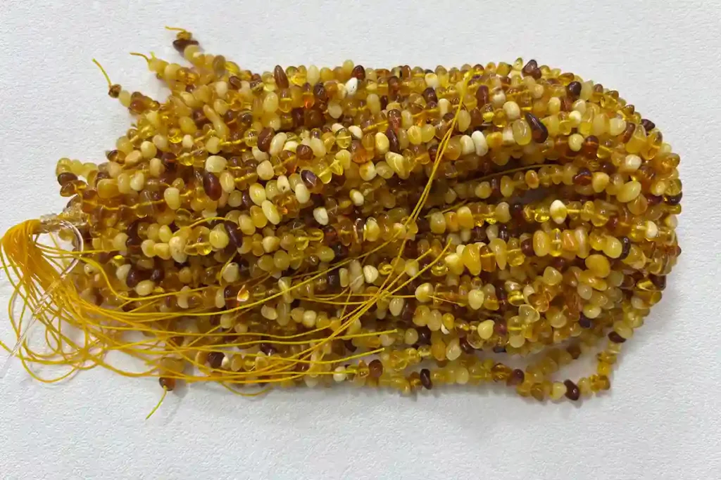 Irregular amber strand beads with natural amber color for DIY jewelry making