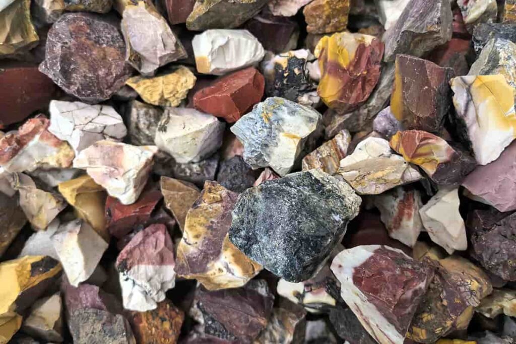 Mookaite meaning rough stones with natural earthy color variation