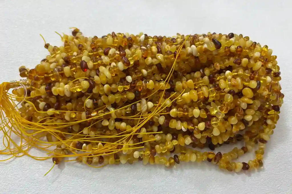 Dark amber chip beads for bracelets and necklaces with Amber Spiritual Meaning and natural resin style