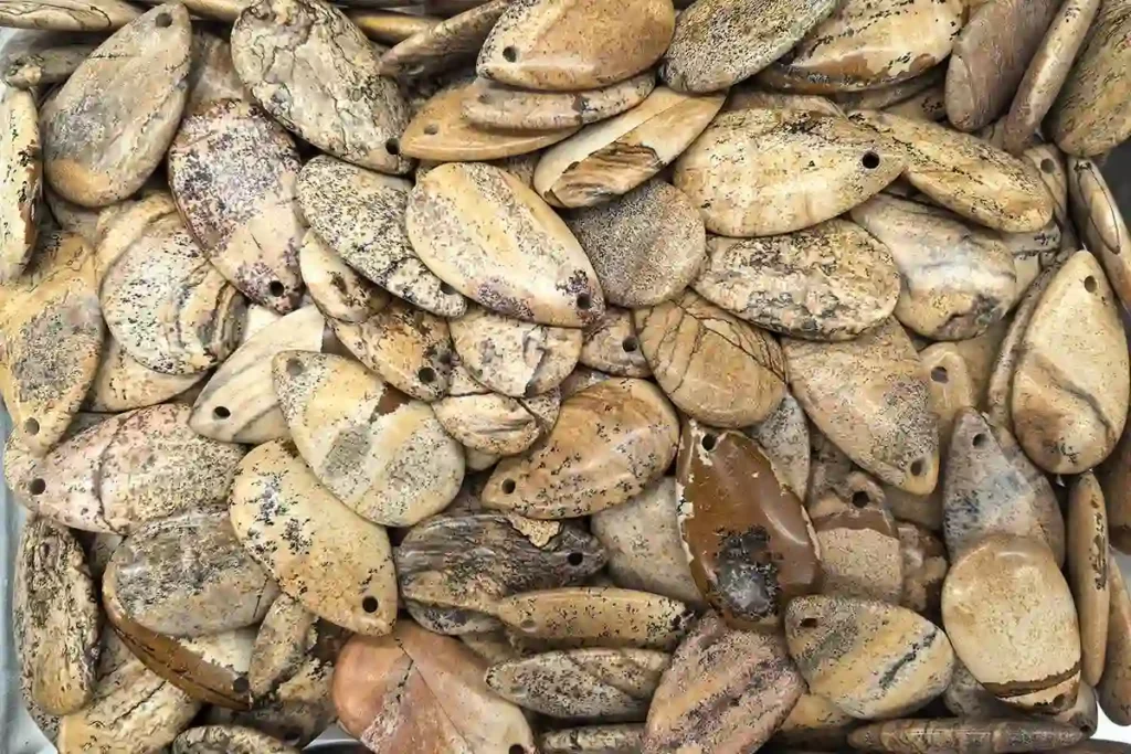 Picture Jasper Pendant – Handcrafted Picture Jasper pendant, displaying earthy tones and symbolic meaning in gemstone accessories.