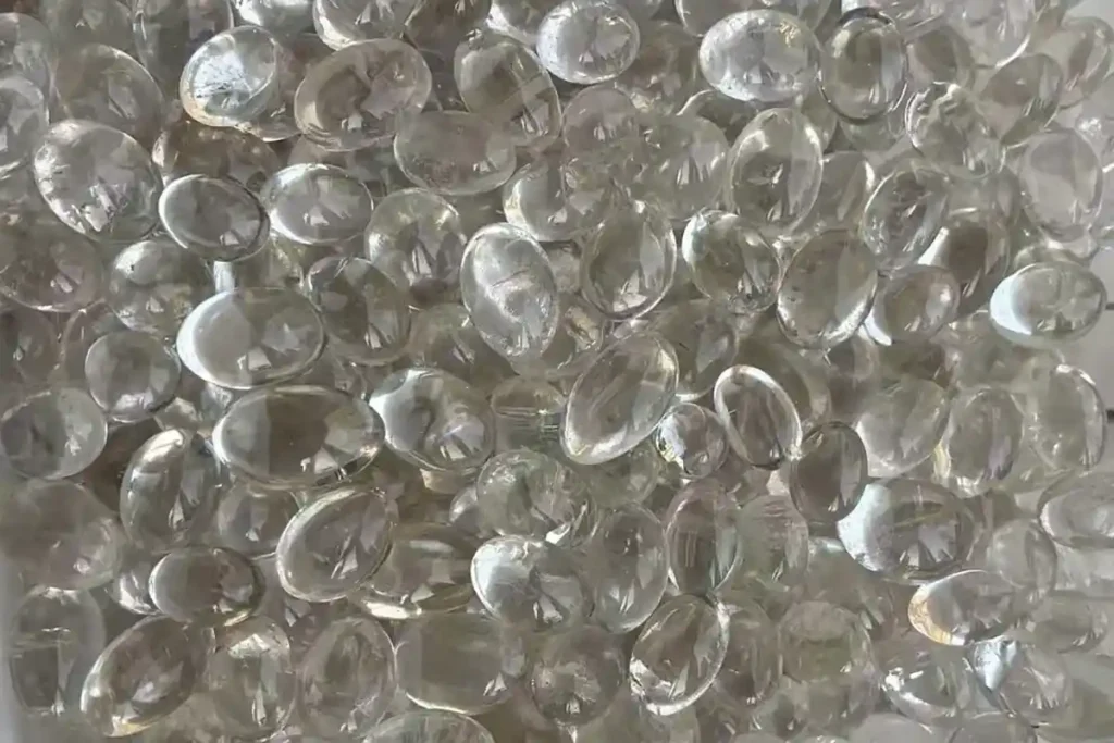 Rock crystal tumbled stone for Crystals for Love display