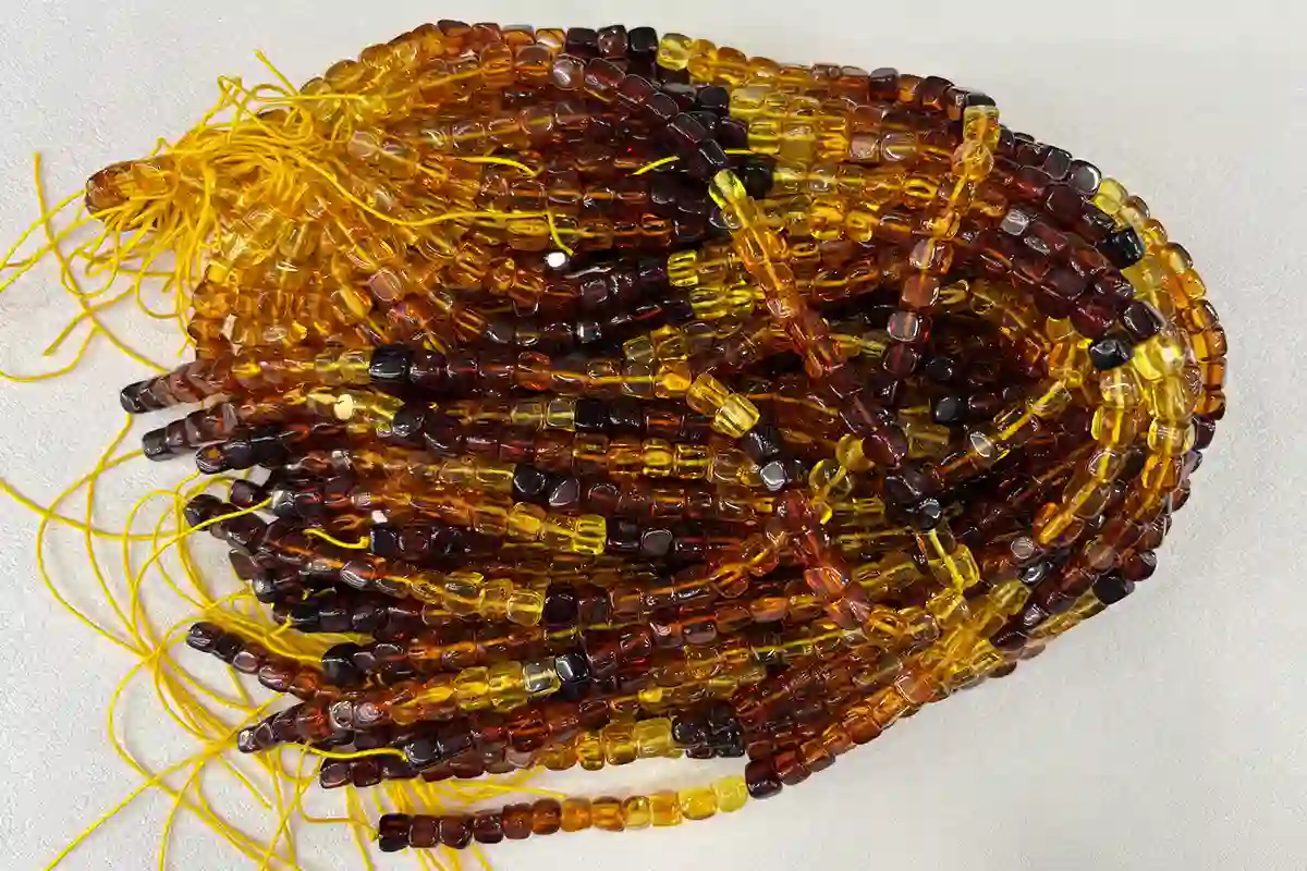 Square Multicolor Amber Strand Beads for amber stone meaning wholesale jewelry collections