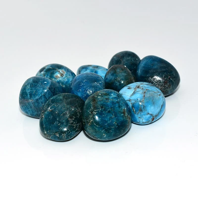 Blue Apatite Tumbled Stone Wholesale in 20-30mm polished natural stones