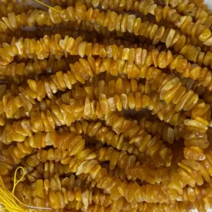 4*13mm Amber Beads Wholesale – Irregular Amber Beads Bulk String Close-up