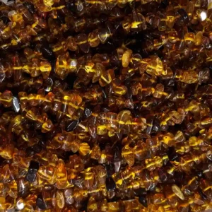 Baltic Amber Beads Wholesale close-up details with natural amber color texture