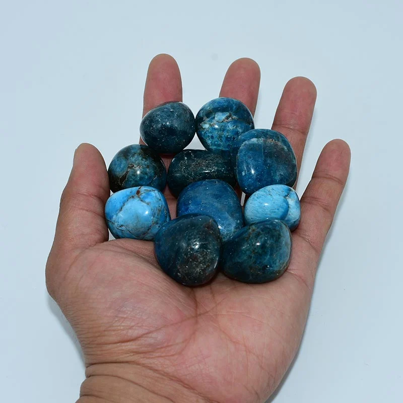 Blue Apatite Tumbled Stone Wholesale price reference for bulk crystal buyers
