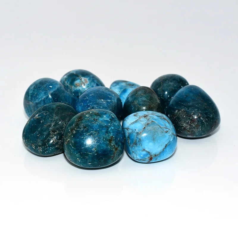 Natural Blue Apatite Tumbled Stone Wholesale with smooth polished surface