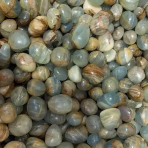Blue Calcite Tumbled Stone Wholesale bulk stones display