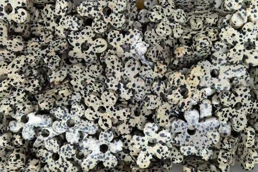 Natural Dalmatian Jasper pendant with black spotted pattern for Dalmatian Jasper Meaning crystal jewelry