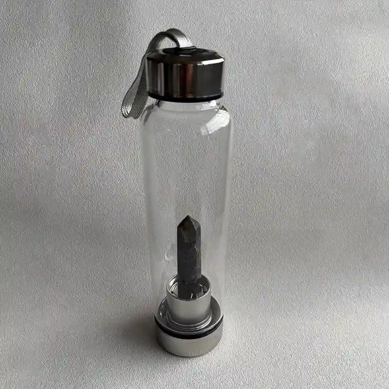 Finished product sample of a premium Labradorite Crystal Water Bottle Wholesale from Yiwu factory.