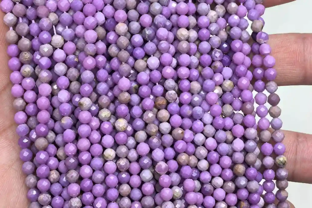 Phosphosiderite Crystal Beads Wholesale with soft lavender color and Phosphosiderite Meaning