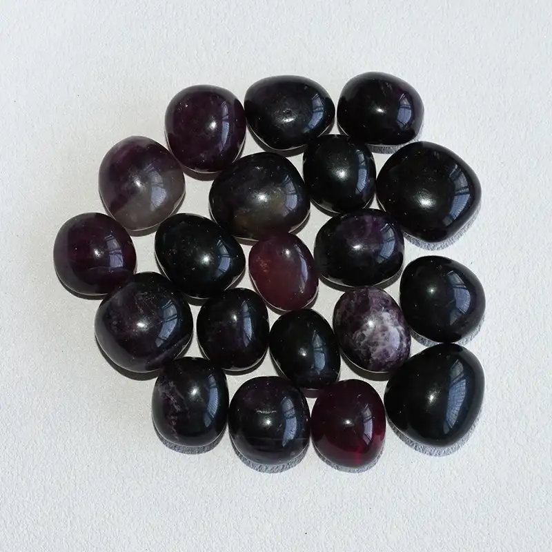 Purple Fluorite Tumbled Stone Wholesale Top View