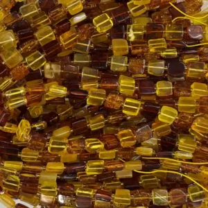 Rectangle Amber Beads Details - Detailed texture and color of genuine amber beads