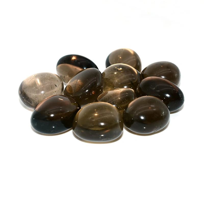 Smoky Quartz Tumbled Stone Wholesale close-up detail showing smooth surface and natural variations