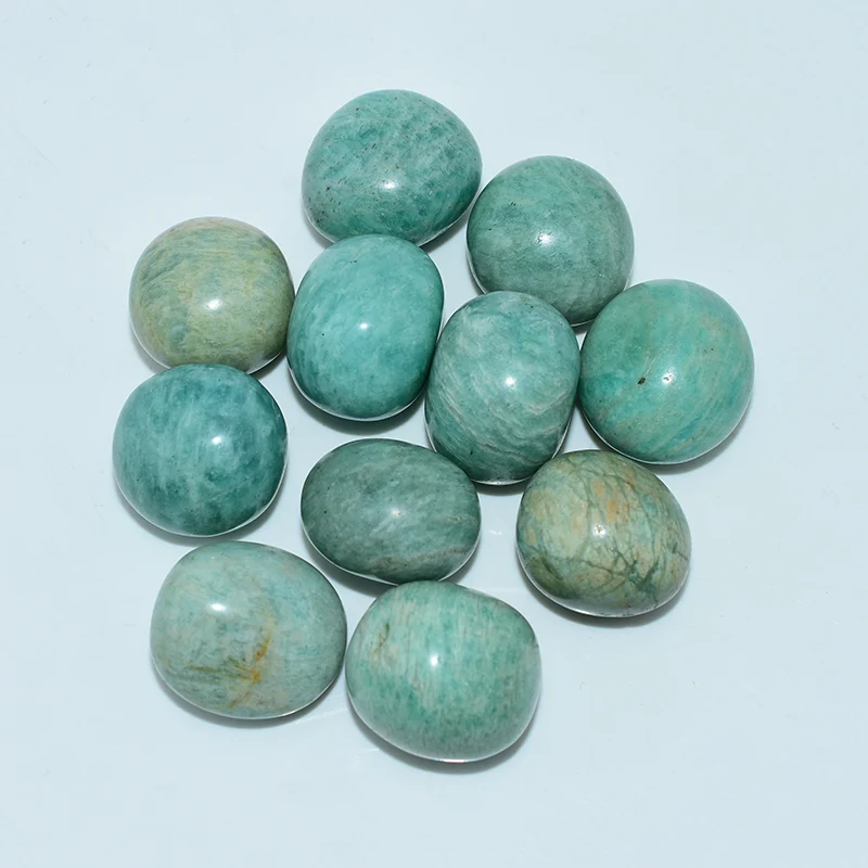 Amazonite Extra Tumbled Stone Wholesale Top View of Natural Amazonite Stones