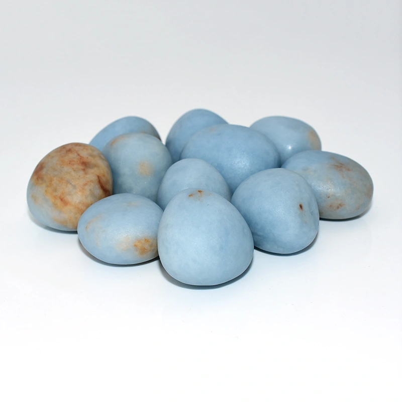 Angelite Tumbled Stone Wholesale bulk natural blue angelite crystals for retail and resale