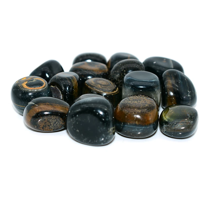 Blue Tiger Eye Tumbled Stone Wholesale – 20-30mm polished tumbled stones in a pile