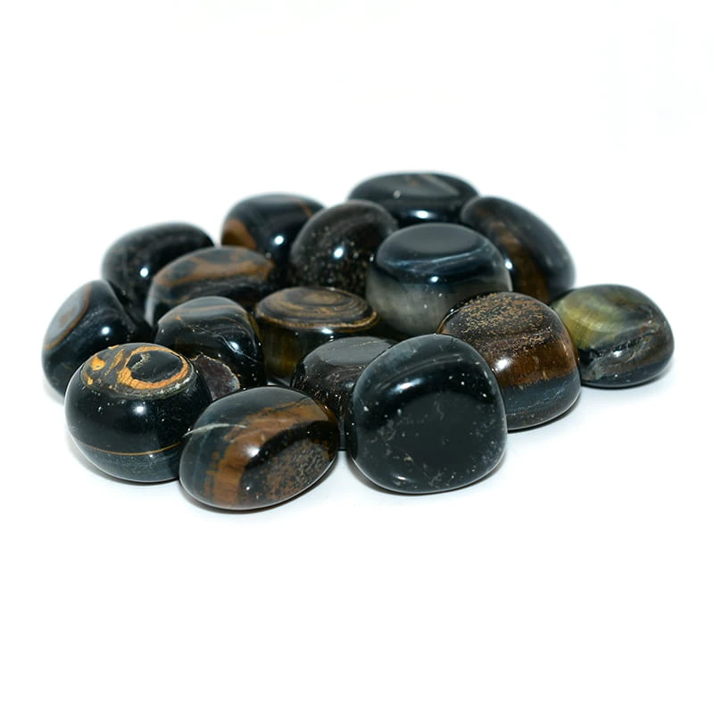 Blue Tiger Eye Tumbled Stone Wholesale – detailed view of multiple polished tumbled stones