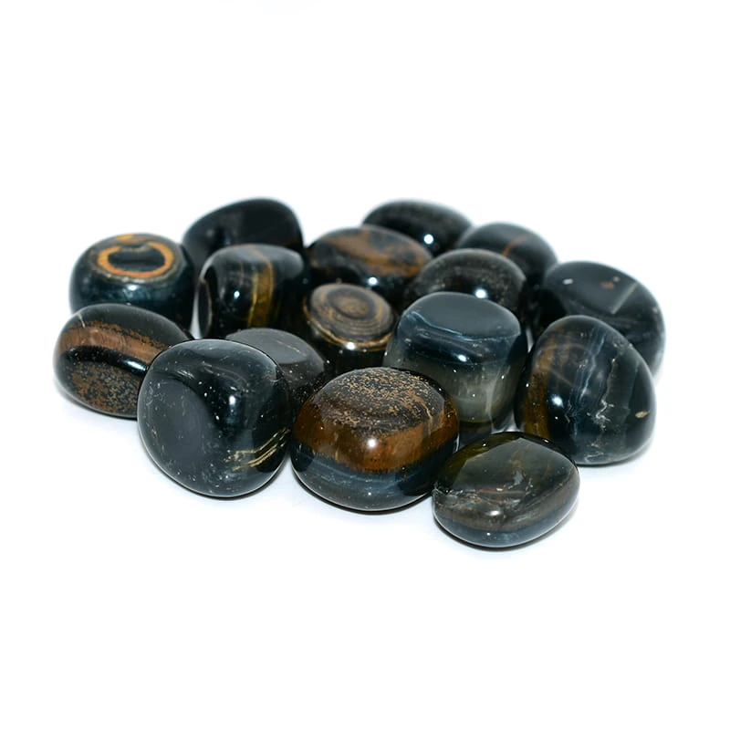 Blue Tiger Eye Tumbled Stone Wholesale – different angle showing the blue and yellow variations