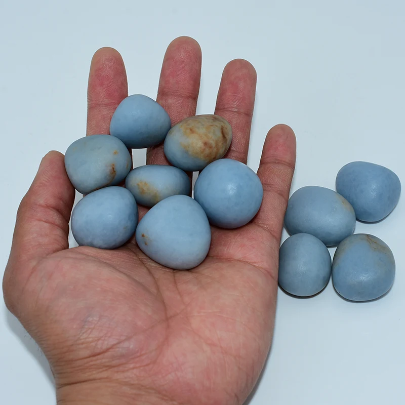 Bulk Angelite Tumbled Stone Wholesale natural crystal stones for distributors and crystal shops
