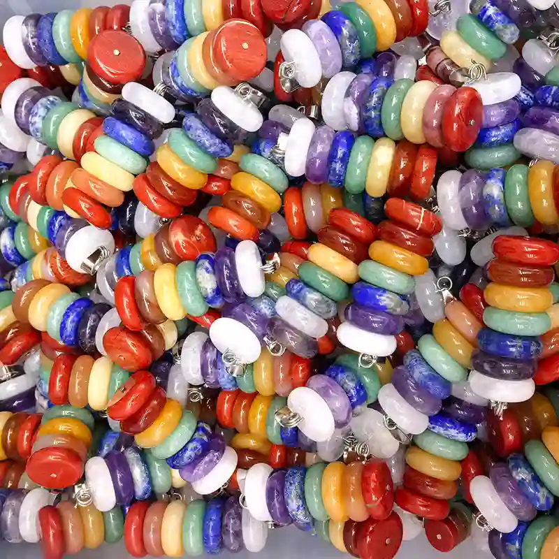 Colorful Chakra Crystals Pendant Featuring Solar Plexus Chakra Crystals for Energy Jewelry