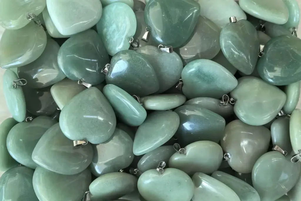 green aventurine meaning heart pendant for love and emotional balance