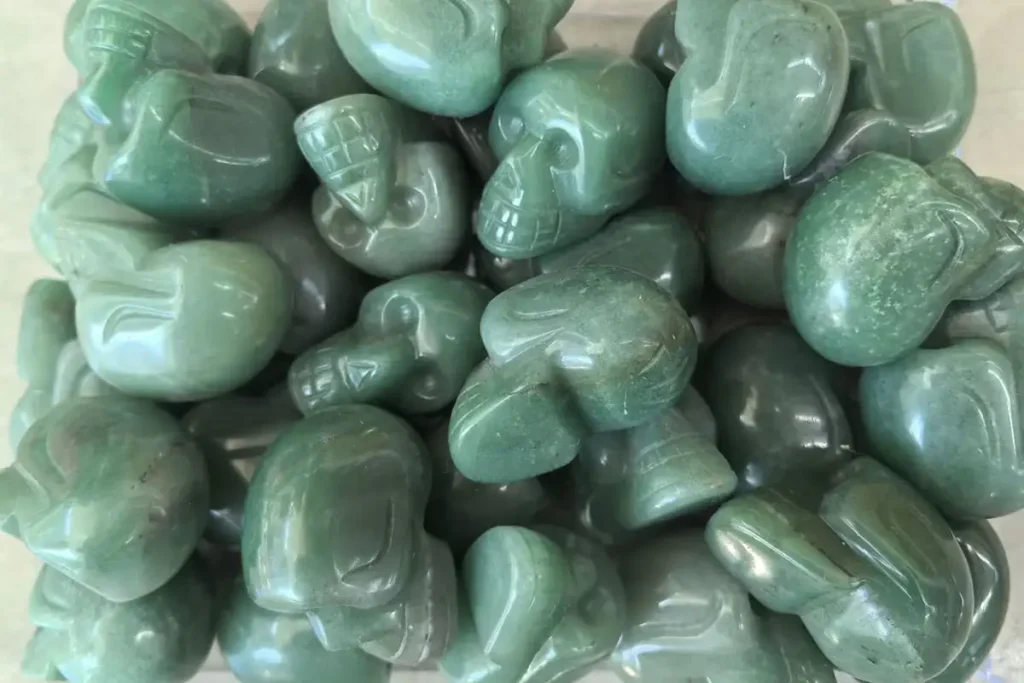 green aventurine meaning skull carving for crystal gift and display