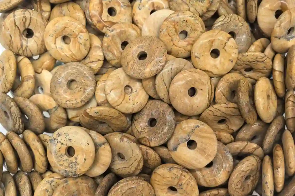 Picture Jasper Donuts Displaying Natural Jasper Stone Color and Landscape Patterns