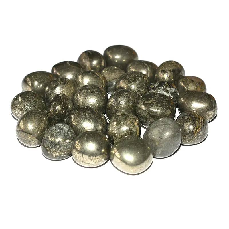 Natural Pyrite Tumbled Stone Wholesale polished bulk crystal stone collection
