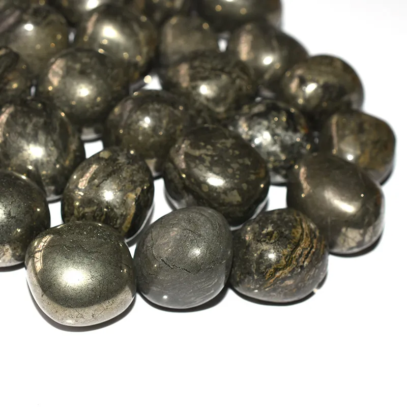 Pyrite Tumbled Stone Wholesale natural polished stone surface detail view