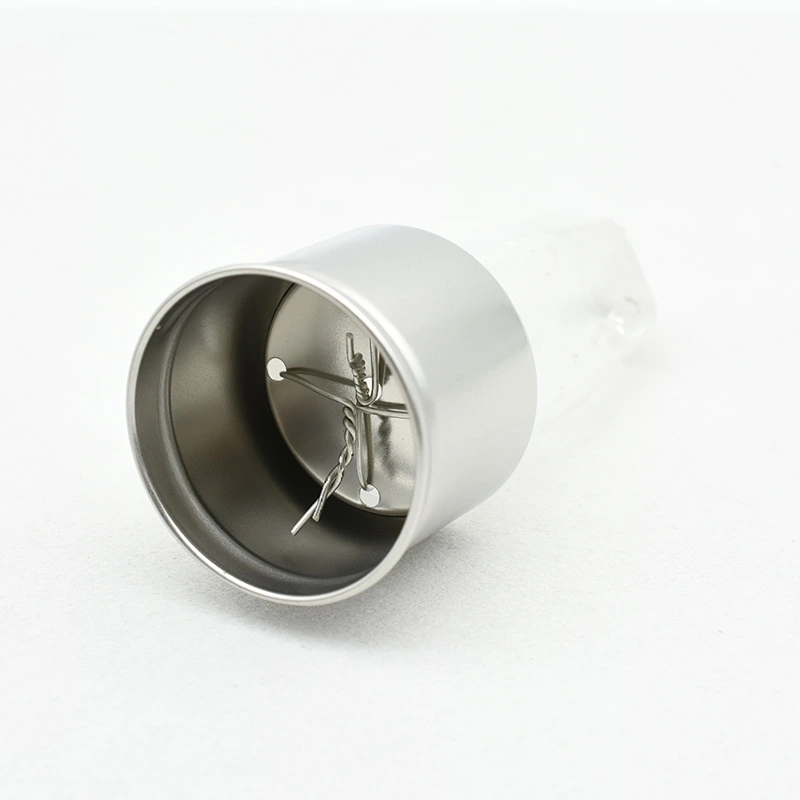 Rock Crystal Water Bottle Wholesale with stainless steel base back details for custom crystal bottle orders