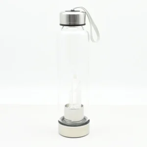 Rock Crystal Water Bottle Wholesale single clear quartz bottle for wellness brands and gift shops