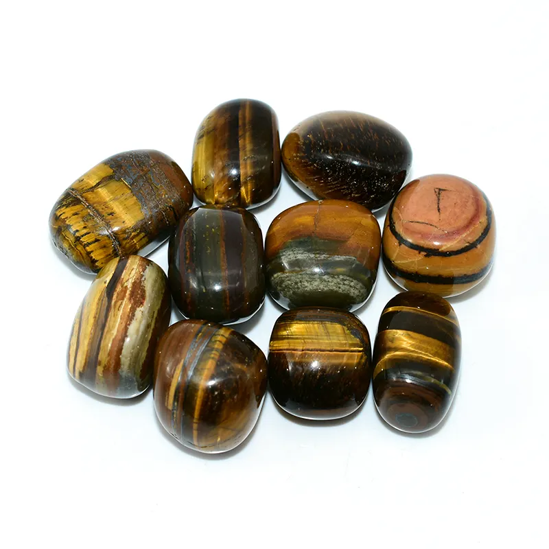 Premium Tigers Eye Tumbled Stone Wholesale Top View