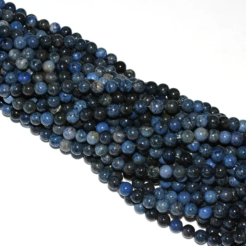 8mm Dumortierite Beads Wholesale with polished round bead finish