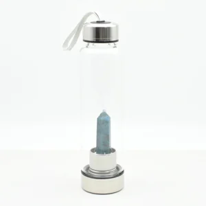 Apatite Crystal Water Bottle Wholesale with removable blue apatite tower