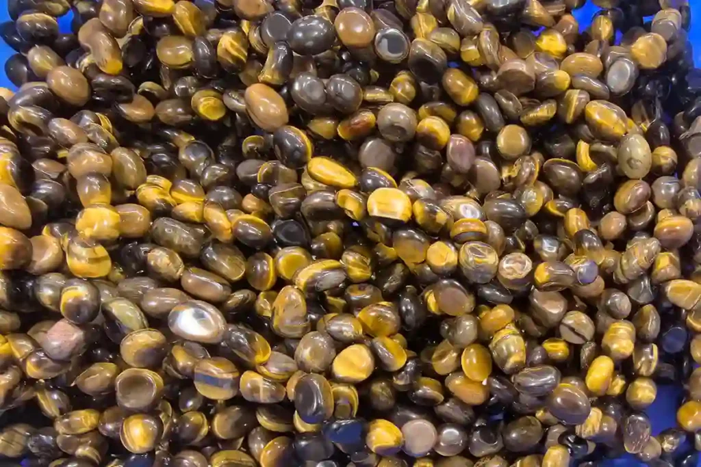 Irregular Tiger Eye Bracelet Meaning with natural golden brown chip beads