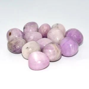 Natural kunzite tumbled stones wholesale for bulk crystal orders