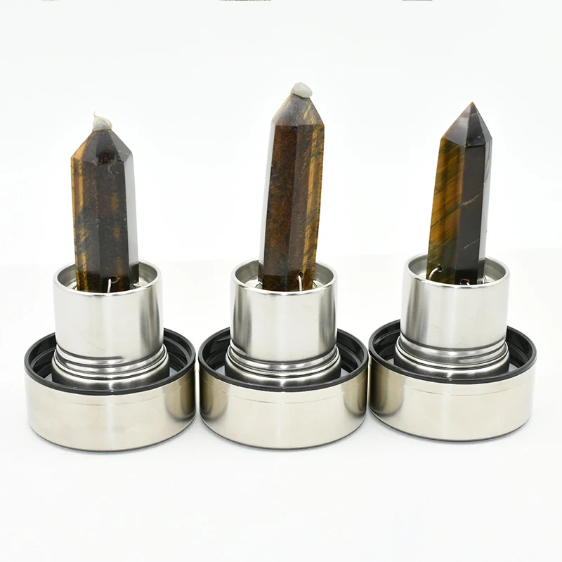 Yellow Tiger Eye Water Bottle Wholesale crystal stands in three tower sizes