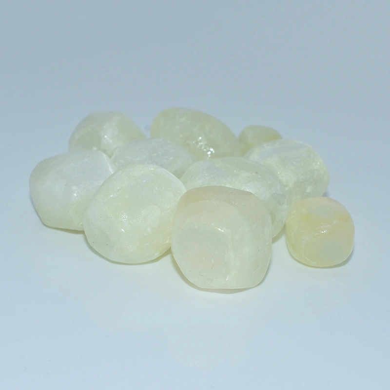 Close-up details of natural Tumbled Selenite Wholesale stones