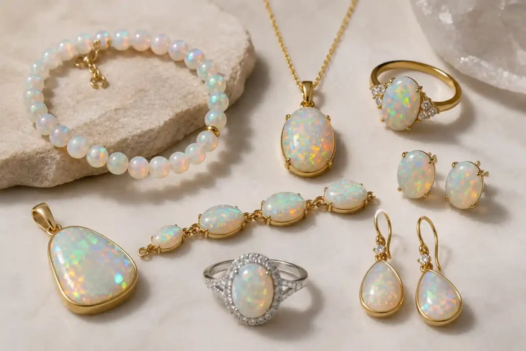 Opal Meaning and Ethiopian opal jewelry including bracelets, pendants, rings and earrings