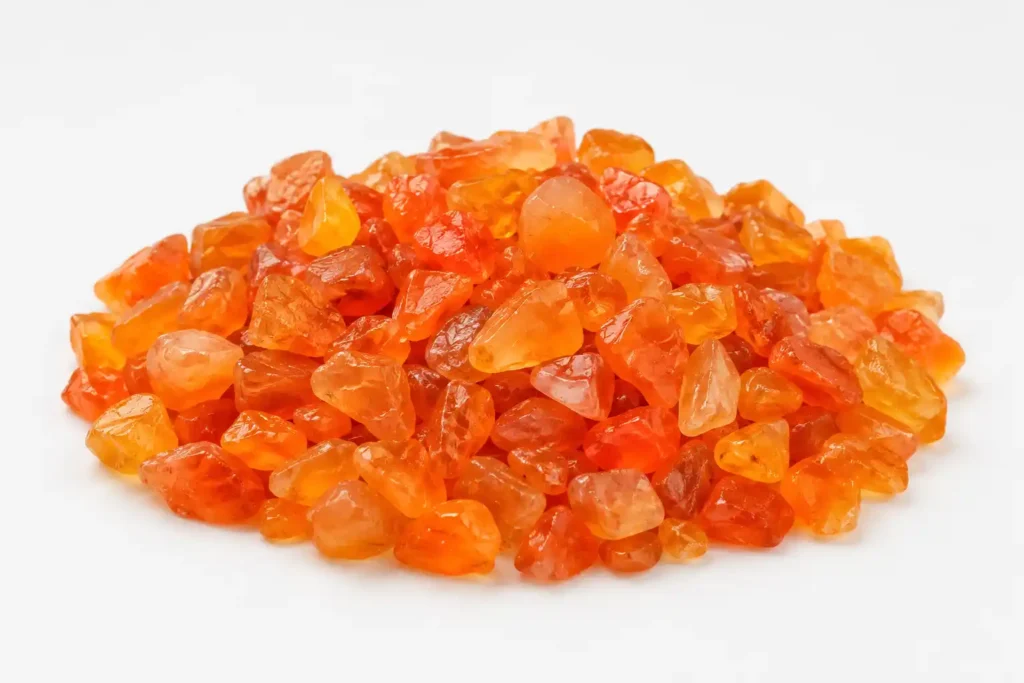 Fire Opal Meaning with orange fire opal chip stones for jewelry and crystal collections