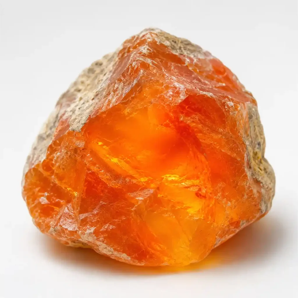 Fire Opal Meaning featuring a natural orange fire opal rough stone