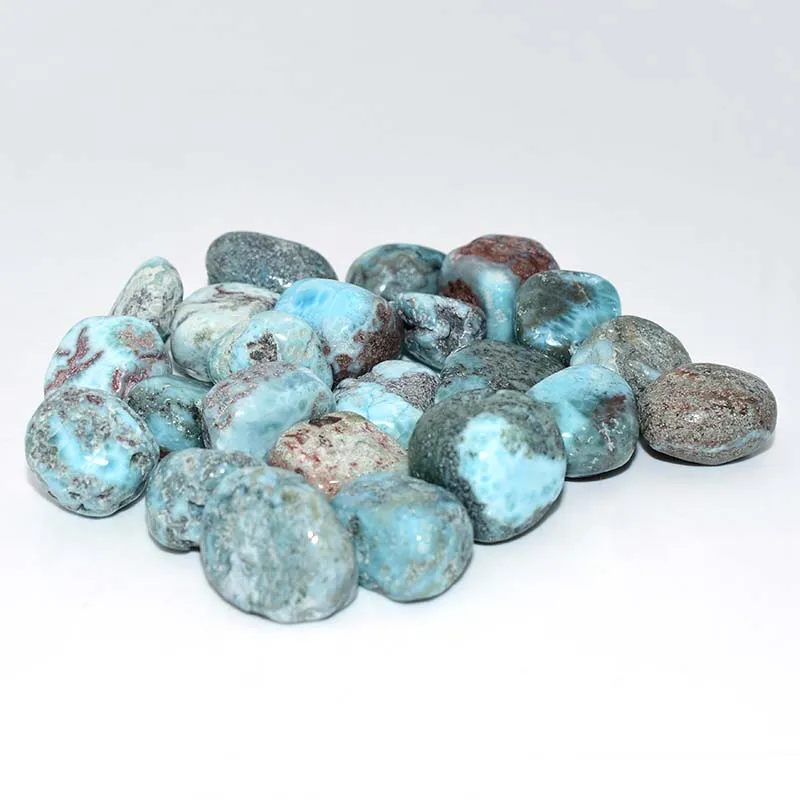 Larimar Tumbled Stone Wholesale showing natural surface details