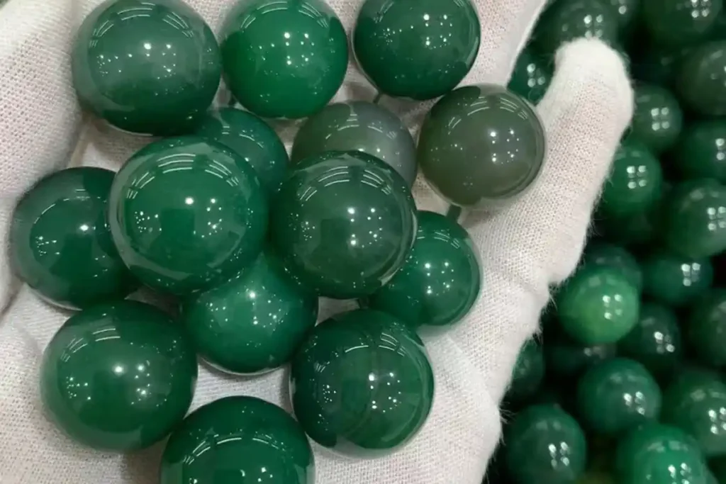 Green Agate Meaning – polished 20 mm green agate balls