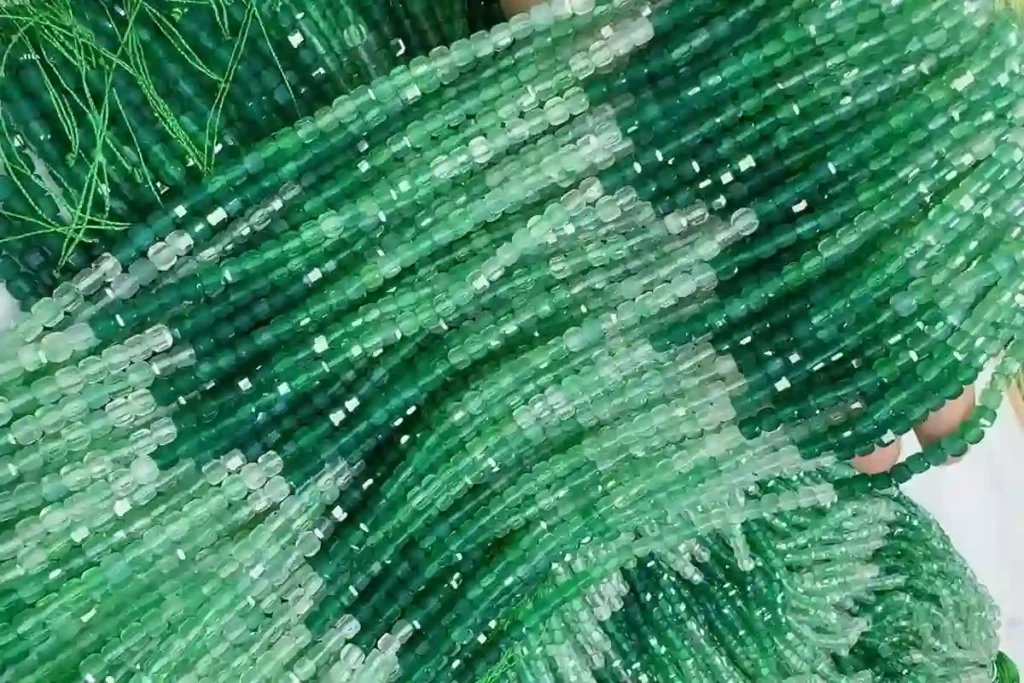 Green Agate Meaning – strands of small green agate beads
