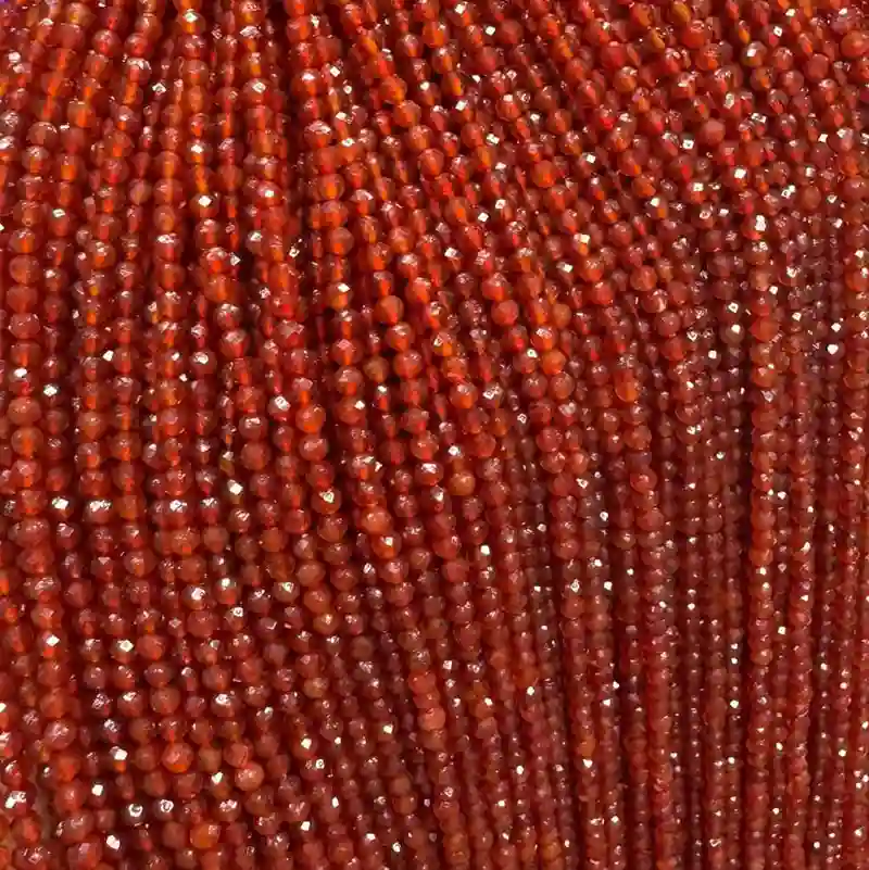 Red Agate Meaning – 4mm faceted red agate crystal bead strands