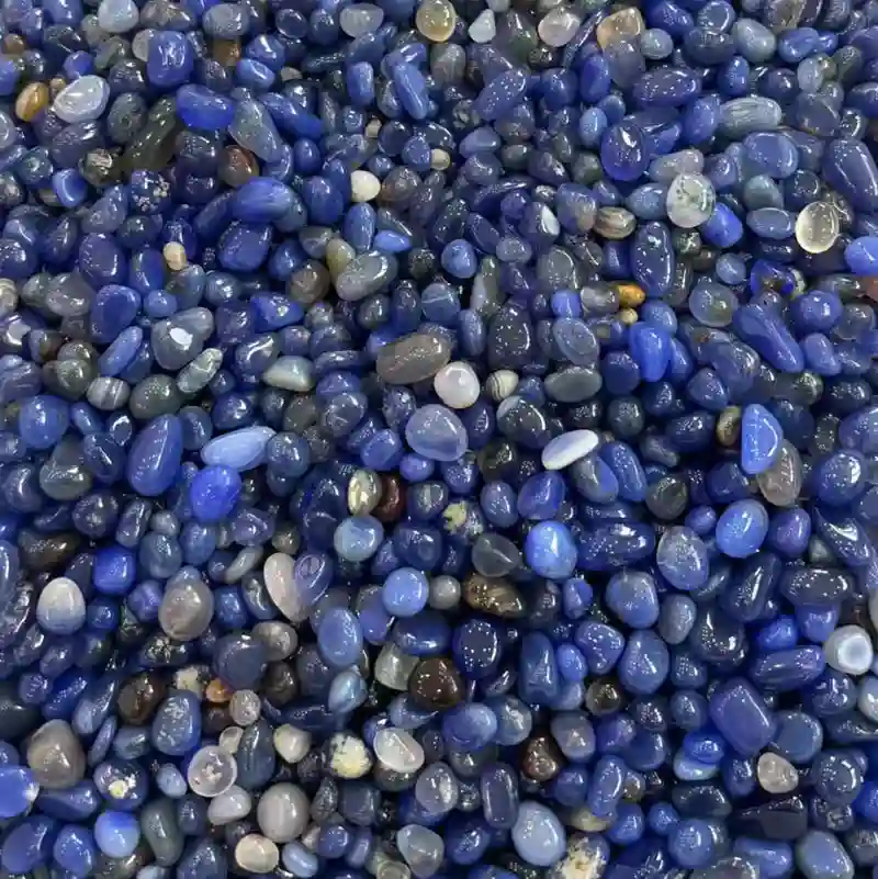 Blue Agate Meaning – mixed 9–12 mm blue agate tumbled stones